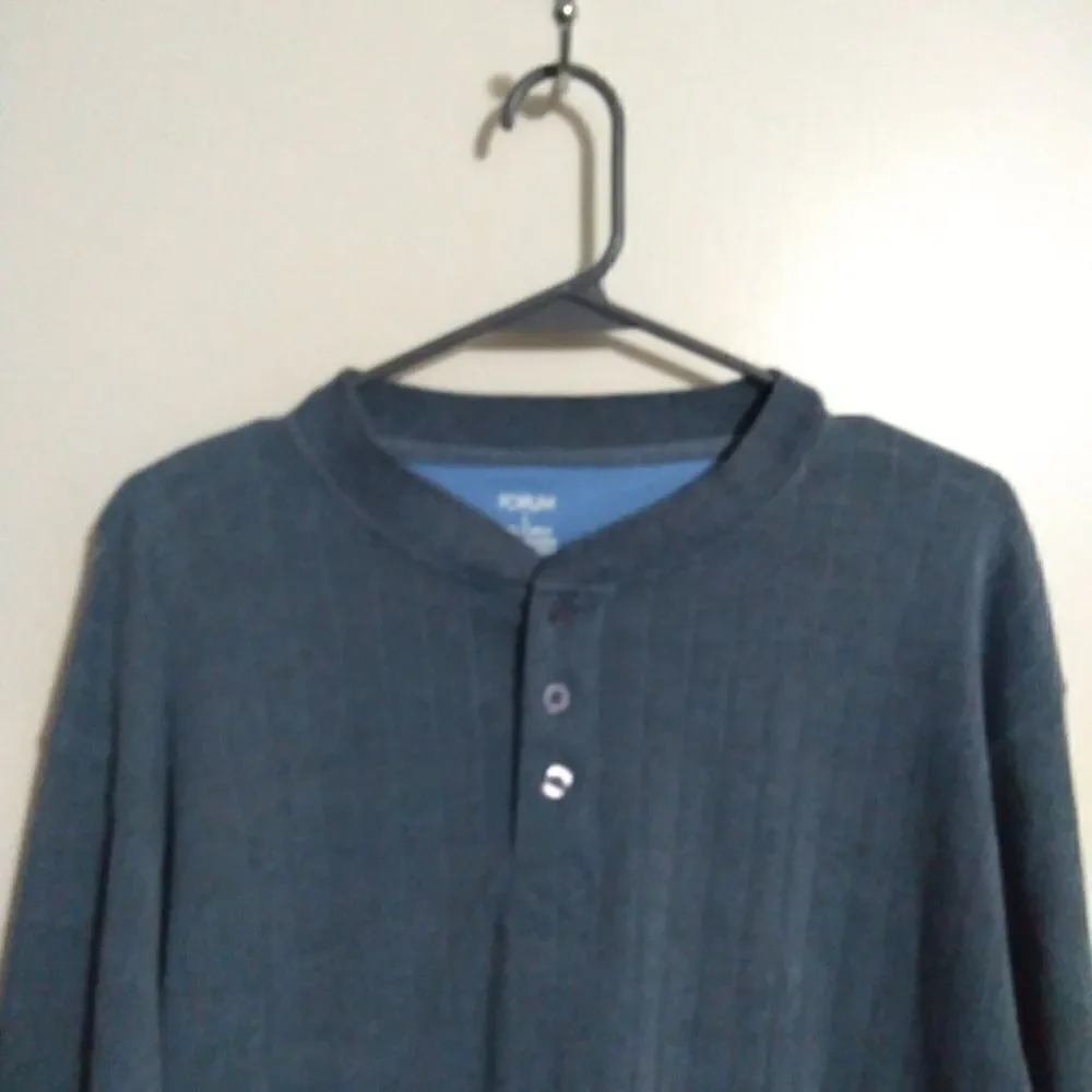 Forum Gray/Blue Ribbed Sweater Shirt Size Large